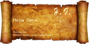 Heim Imre névjegykártya